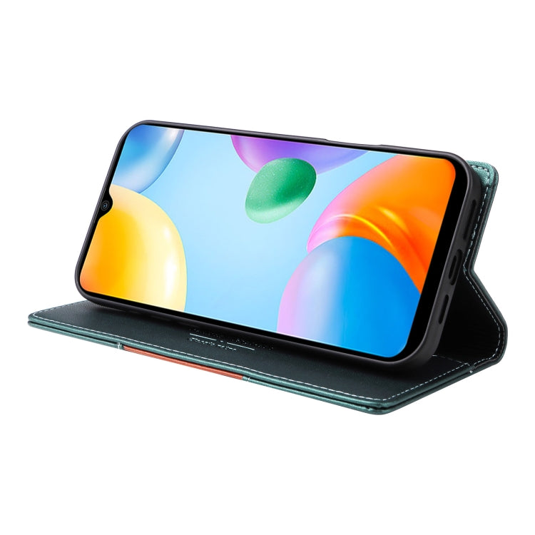 For Redmi 10C GQUTROBE G01 RFID Anti-theft Leather Phone Case(Green)