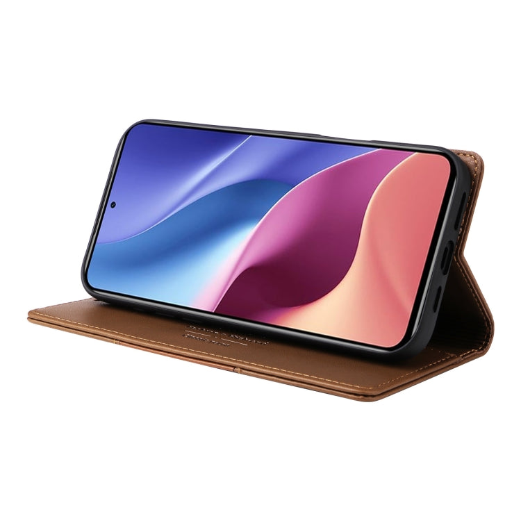 For Redmi K40 GQUTROBE G01 RFID Anti-theft Leather Phone Case(Brown)