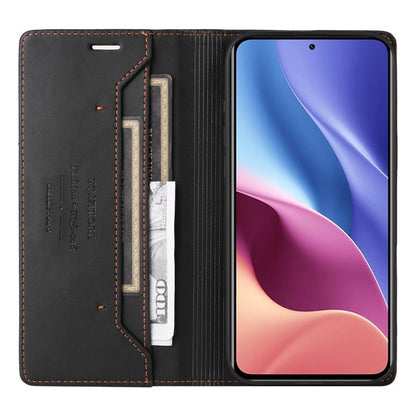 For Redmi K40 GQUTROBE G01 RFID Anti-theft Leather Phone Case(Black)