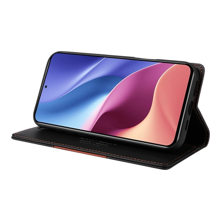 For Redmi K40 GQUTROBE G01 RFID Anti-theft Leather Phone Case(Black)