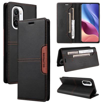 For Redmi K40 GQUTROBE G01 RFID Anti-theft Leather Phone Case(Black)