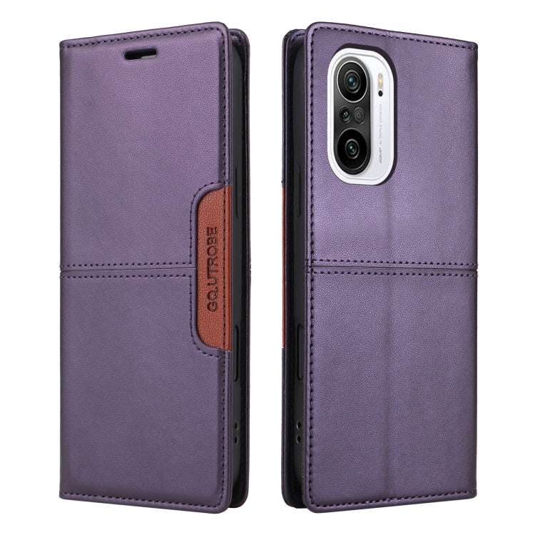 For Redmi K40 GQUTROBE G01 RFID Anti-theft Leather Phone Case(Purple)