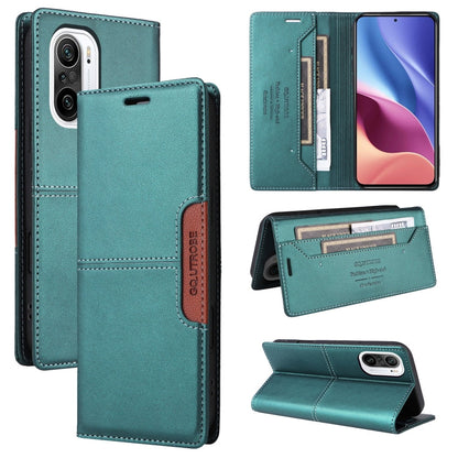 For Redmi K40 GQUTROBE G01 RFID Anti-theft Leather Phone Case(Green)