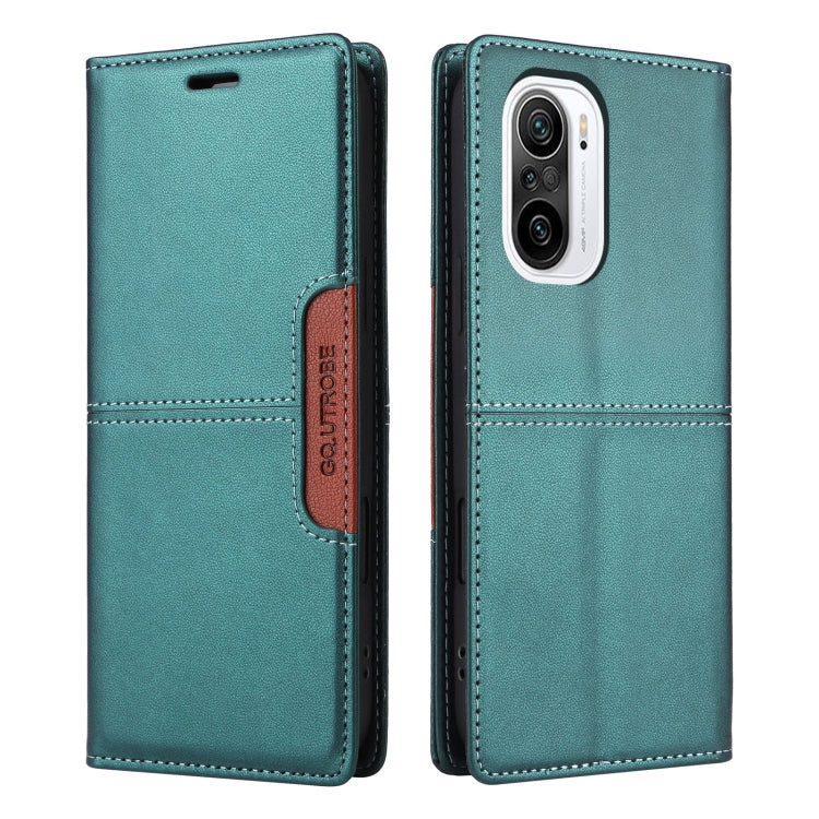 For Redmi K40 GQUTROBE G01 RFID Anti-theft Leather Phone Case(Green)