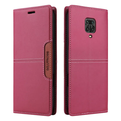 For Redmi Note 9S GQUTROBE G01 RFID Anti-theft Leather Phone Case(Red)
