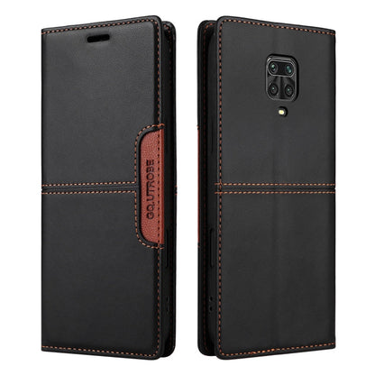 For Redmi Note 9S GQUTROBE G01 RFID Anti-theft Leather Phone Case(Black)