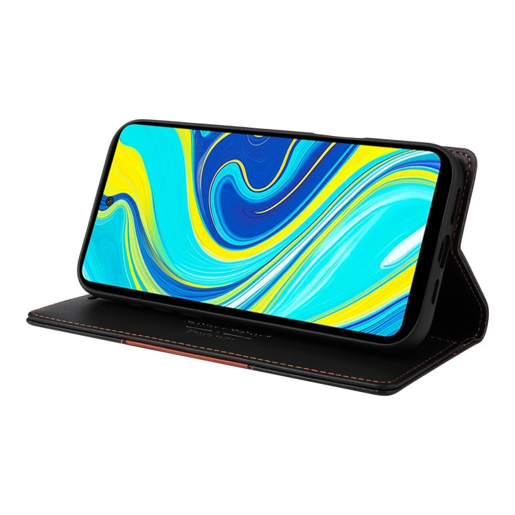 For Redmi Note 9S GQUTROBE G01 RFID Anti-theft Leather Phone Case(Black)