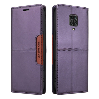 For Redmi Note 9S GQUTROBE G01 RFID Anti-theft Leather Phone Case(Purple)