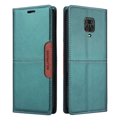 For Redmi Note 9S GQUTROBE G01 RFID Anti-theft Leather Phone Case(Green)