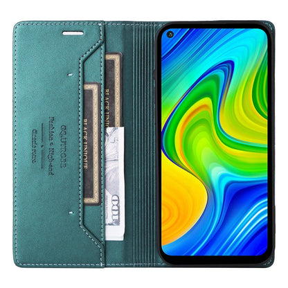 For Redmi Note 9S GQUTROBE G01 RFID Anti-theft Leather Phone Case(Green)