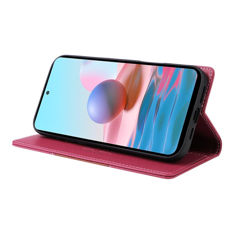 For Redmi Note 10 4G GQUTROBE G01 RFID Anti-theft Leather Phone Case(Red)