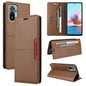For Redmi Note 10 4G GQUTROBE G01 RFID Anti-theft Leather Phone Case(Brown)
