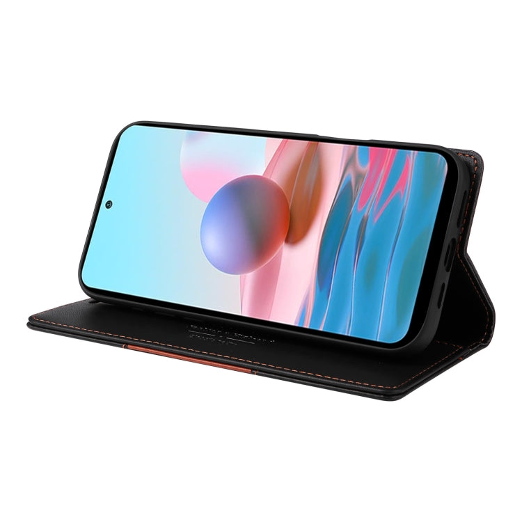 For Redmi Note 10 4G GQUTROBE G01 RFID Anti-theft Leather Phone Case(Black)