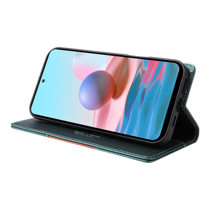For Redmi Note 10 4G GQUTROBE G01 RFID Anti-theft Leather Phone Case(Green)