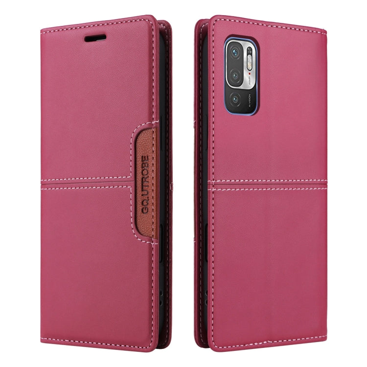 For Redmi Note 10 5G GQUTROBE G01 RFID Anti-theft Leather Phone Case(Red)