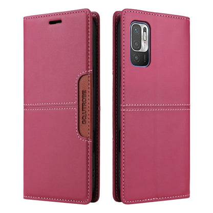 For Redmi Note 10 5G GQUTROBE G01 RFID Anti-theft Leather Phone Case(Red)