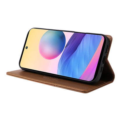 For Redmi Note 10 5G GQUTROBE G01 RFID Anti-theft Leather Phone Case(Brown)