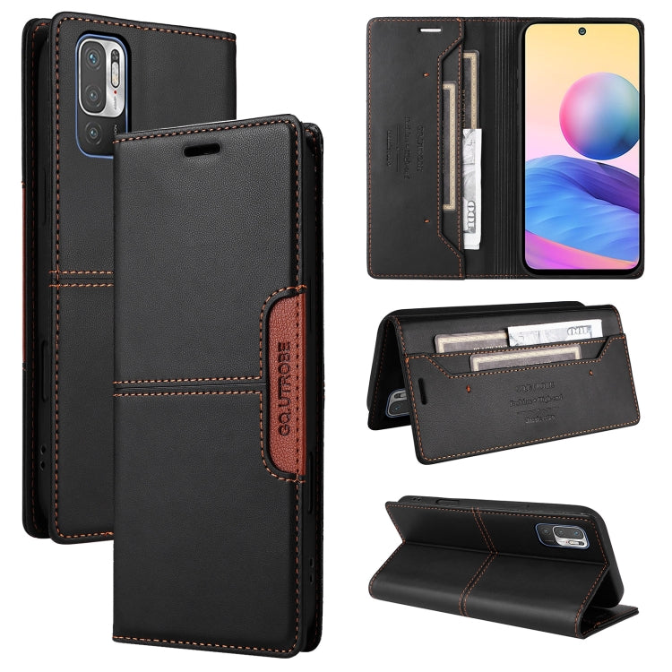 For Redmi Note 10 5G GQUTROBE G01 RFID Anti-theft Leather Phone Case(Black)