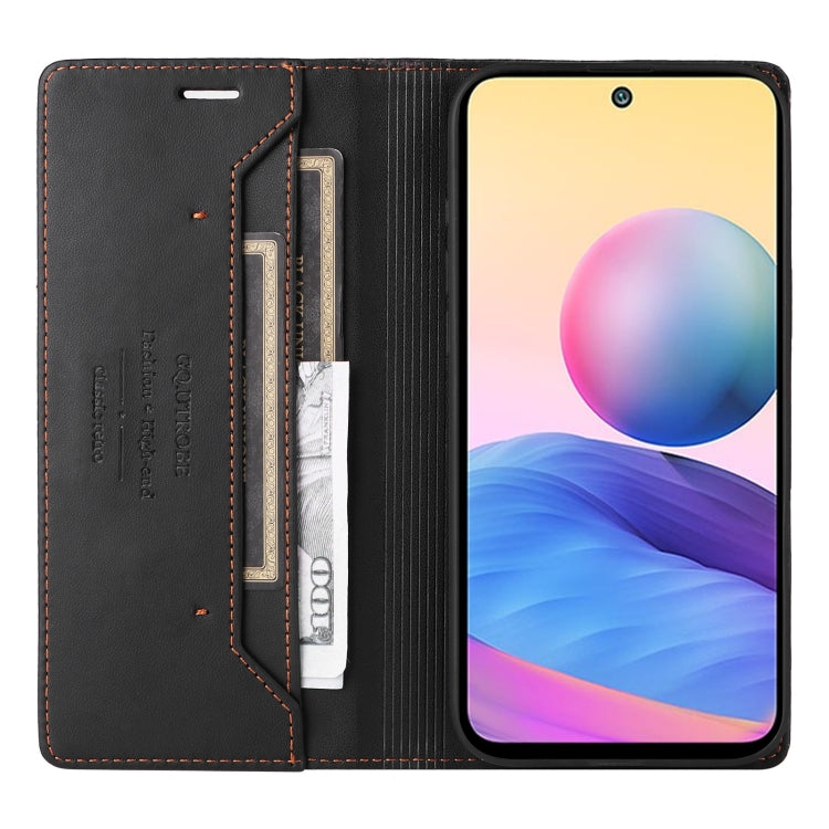 For Redmi Note 10 5G GQUTROBE G01 RFID Anti-theft Leather Phone Case(Black)