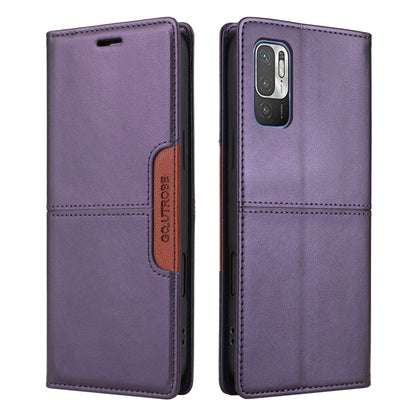 For Redmi Note 10 5G GQUTROBE G01 RFID Anti-theft Leather Phone Case(Purple)