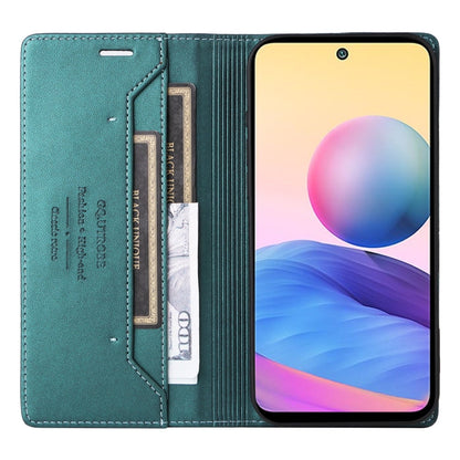 For Redmi Note 10 5G GQUTROBE G01 RFID Anti-theft Leather Phone Case(Green)