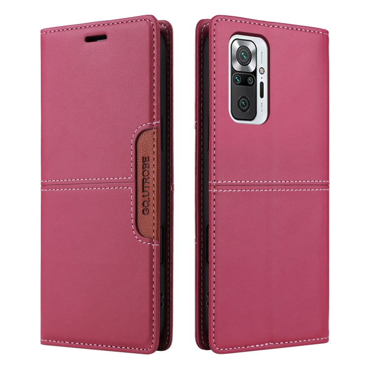 For Redmi Note 10 Pro 4G GQUTROBE G01 RFID Anti-theft Leather Phone Case(Red)