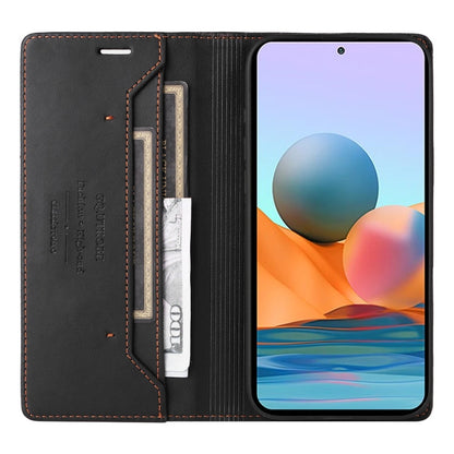 For Redmi Note 10 Pro 4G GQUTROBE G01 RFID Anti-theft Leather Phone Case(Black)