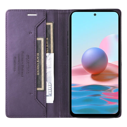 For Redmi Note 10 Pro 4G GQUTROBE G01 RFID Anti-theft Leather Phone Case(Purple)