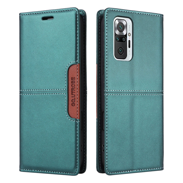 For Redmi Note 10 Pro 4G GQUTROBE G01 RFID Anti-theft Leather Phone Case(Green)