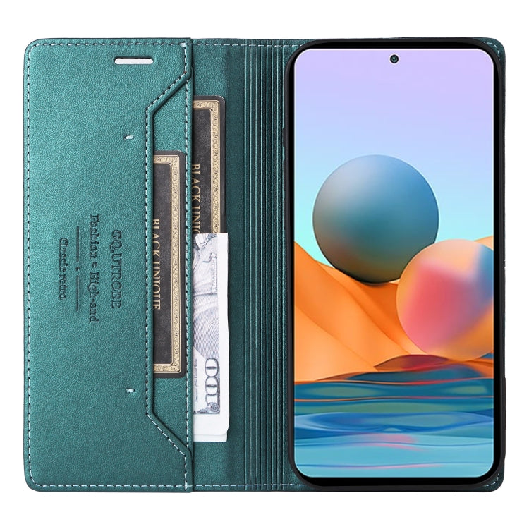 For Redmi Note 10 Pro 4G GQUTROBE G01 RFID Anti-theft Leather Phone Case(Green)