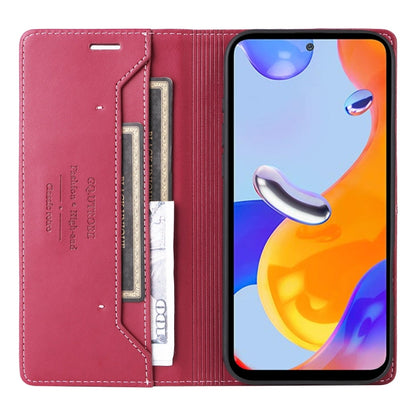 For Redmi Note 11 Pro Global GQUTROBE G01 RFID Anti-theft Leather Phone Case(Red)
