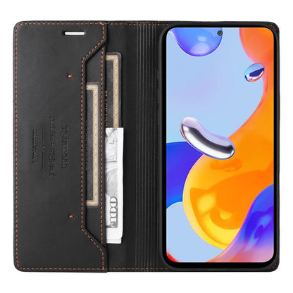 For Redmi Note 11 Pro Global GQUTROBE G01 RFID Anti-theft Leather Phone Case(Black)