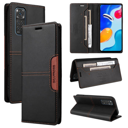 For Redmi Note 11S / 12S GQUTROBE G01 RFID Anti-theft Leather Phone Case(Black)