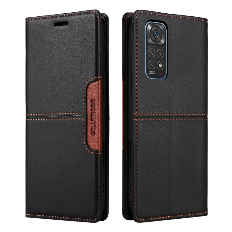 For Redmi Note 11S / 12S GQUTROBE G01 RFID Anti-theft Leather Phone Case(Black)