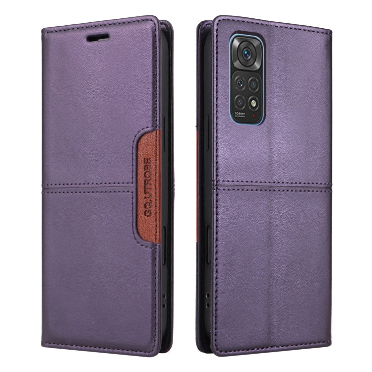 For Redmi Note 11S / 12S GQUTROBE G01 RFID Anti-theft Leather Phone Case(Purple)
