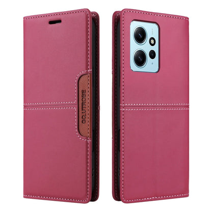 For Redmi Note 12 4G GQUTROBE G01 RFID Anti-theft Leather Phone Case(Red)