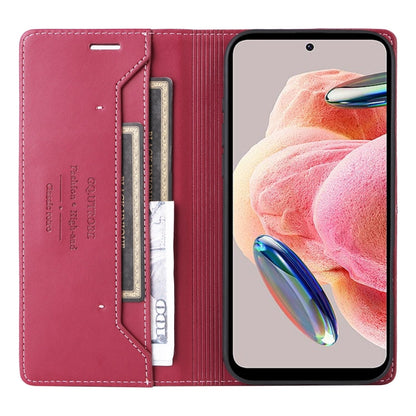 For Redmi Note 12 4G GQUTROBE G01 RFID Anti-theft Leather Phone Case(Red)