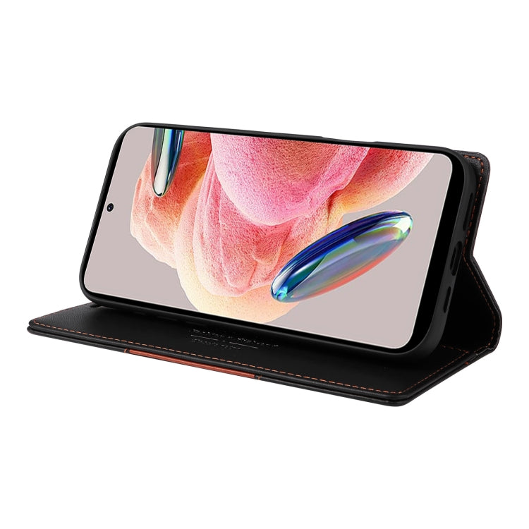 For Redmi Note 12 4G GQUTROBE G01 RFID Anti-theft Leather Phone Case(Black)