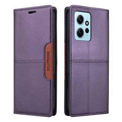 For Redmi Note 12 4G GQUTROBE G01 RFID Anti-theft Leather Phone Case(Purple)