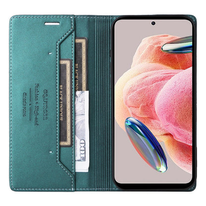 For Redmi Note 12 4G GQUTROBE G01 RFID Anti-theft Leather Phone Case(Green)