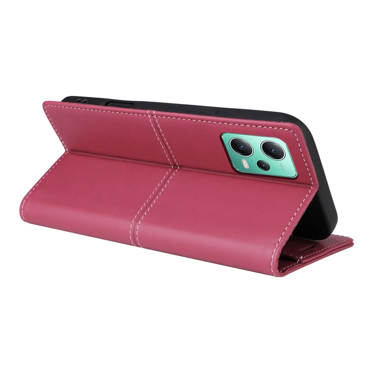 For Redmi Note 12 5G GQUTROBE G01 RFID Anti-theft Leather Phone Case(Red)