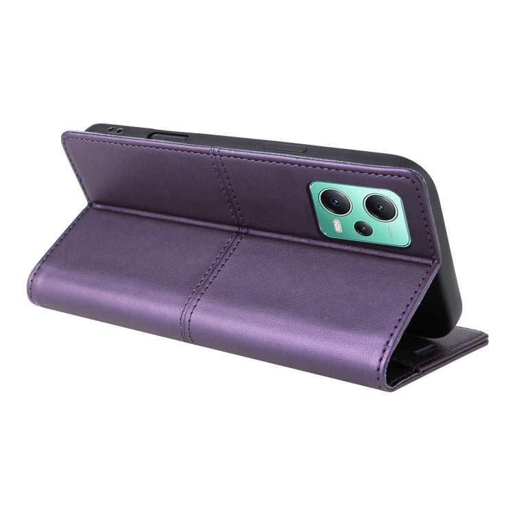 For Redmi Note 12 5G GQUTROBE G01 RFID Anti-theft Leather Phone Case(Purple)