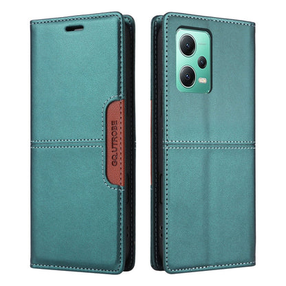 For Redmi Note 12 5G GQUTROBE G01 RFID Anti-theft Leather Phone Case(Green)