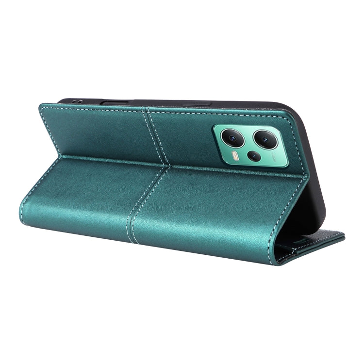 For Redmi Note 12 5G GQUTROBE G01 RFID Anti-theft Leather Phone Case(Green)