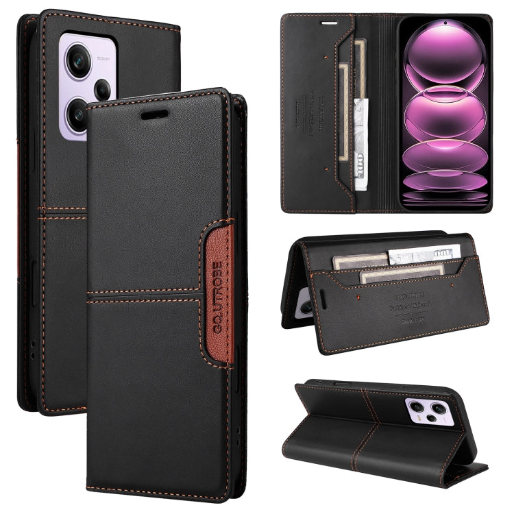 For Redmi Note 12 Pro 5G GQUTROBE G01 RFID Anti-theft Leather Phone Case(Black)