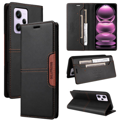 For Redmi Note 12 Pro 5G GQUTROBE G01 RFID Anti-theft Leather Phone Case(Black)