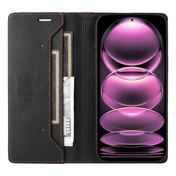 For Redmi Note 12 Pro 5G GQUTROBE G01 RFID Anti-theft Leather Phone Case(Black)