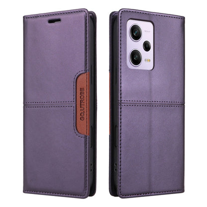 For Redmi Note 12 Pro 5G GQUTROBE G01 RFID Anti-theft Leather Phone Case(Purple)