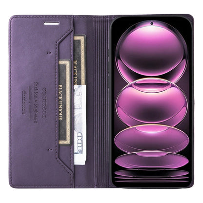 For Redmi Note 12 Pro 5G GQUTROBE G01 RFID Anti-theft Leather Phone Case(Purple)