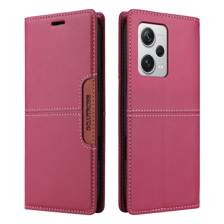 For Redmi Note 12 Pro+ GQUTROBE G01 RFID Anti-theft Leather Phone Case(Red)